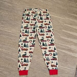 Christmas Pjs Red Truck Wreath Tree Adult Size Small Bottoms Pants